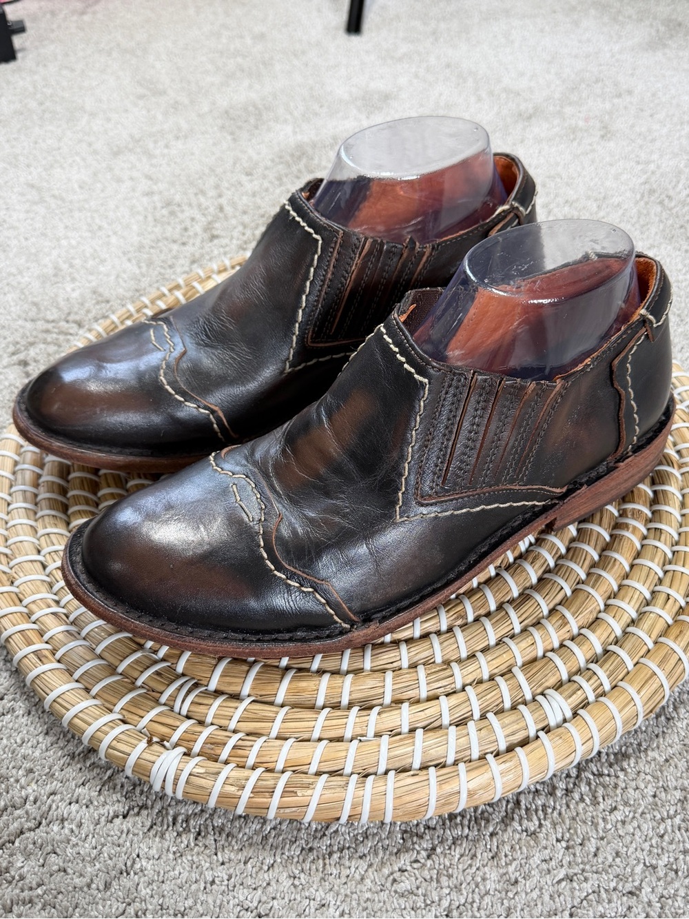Bed|Stu Women’s Cobbler Series Slip On Shoes Leather in Dark Brown 8 - Picture 3 of 14